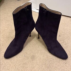 Manila Blahnik suede Purple Ankle Boots